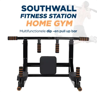 SOUTHWALL Fitness Station 2-in-1 Pull Up & Dip Bar Zwart/Rood