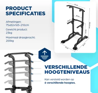 SOUTHWALL Krachtstation Verstelbaar Power Tower Home Gym Zwart