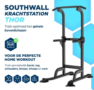 SOUTHWALL Krachtstation Verstelbaar Power Tower Home Gym Zwart