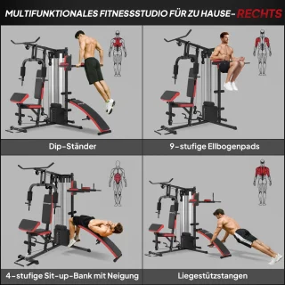 SPORTNOW Gymstation 225 x 175 x 200 cm Zwart