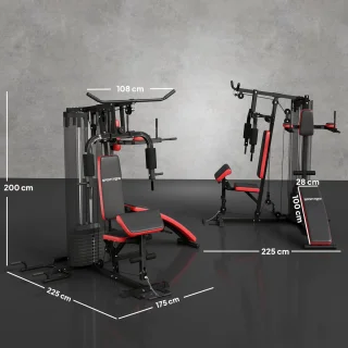 SPORTNOW Gymstation 225 x 175 x 200 cm Zwart