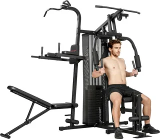 Sportnow multi-exercise gym station zwart