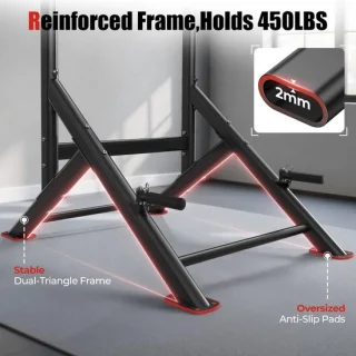 Sportsroyals power tower pull up dip station - zwart en ro