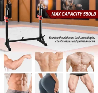 Squat Rack met Halterrek en Dipstation