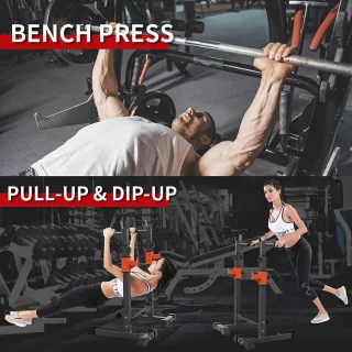 Squat Rack met Halterrek en Dipstation