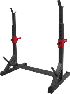 Squat rack verstelbaar zwart rood