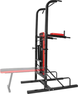 tectake krachtstation met optrekstang en opklapbare halterbank