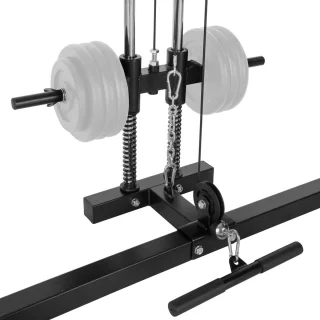 tectake Krachtstation Treklat Dipstation Lat Pull-Down 25mm zwart/blauw