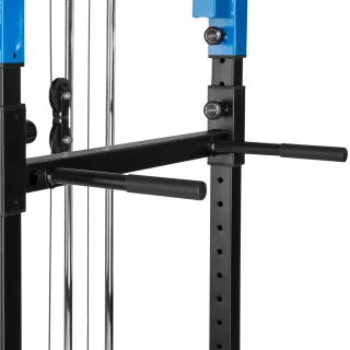 tectake Krachtstation Treklat Dipstation Lat Pull-Down 25mm zwart/blauw