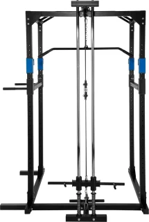 tectake Krachtstation Treklat Dipstation Lat Pull-Down 25mm zwart/blauw