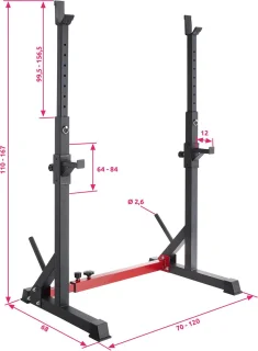tectake® Squat Rack Verstelbaar Halterrek