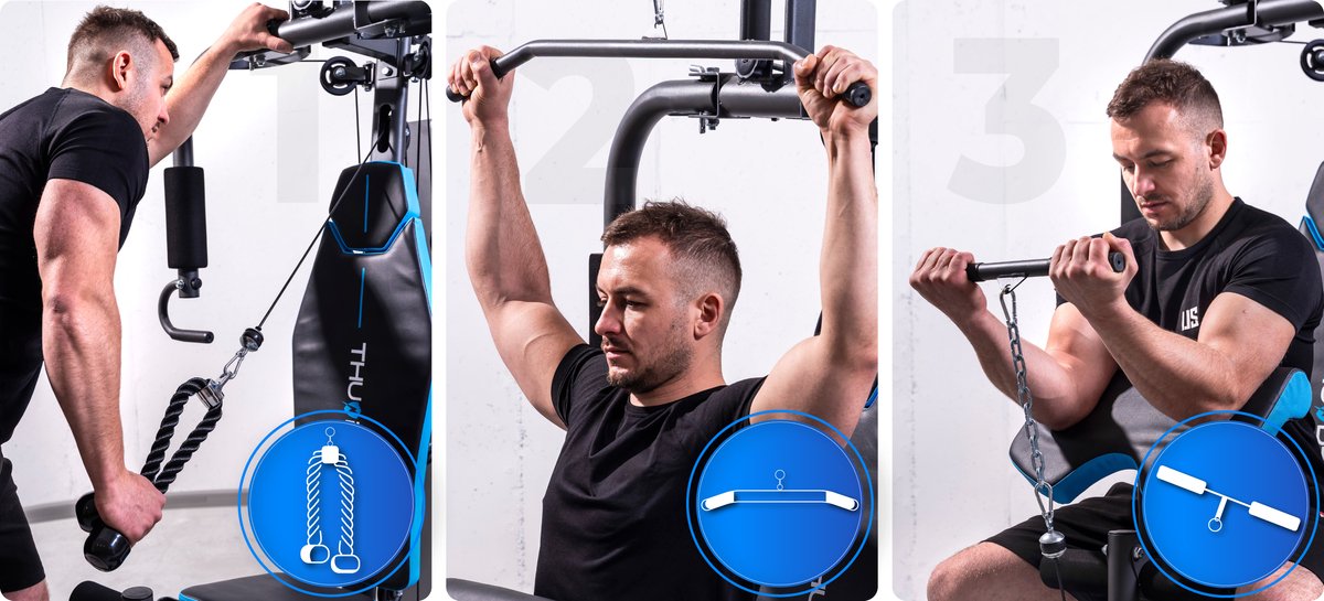 THUNDER FORCE Krachtstation Homegym met Gewichtsstapel 67 kg