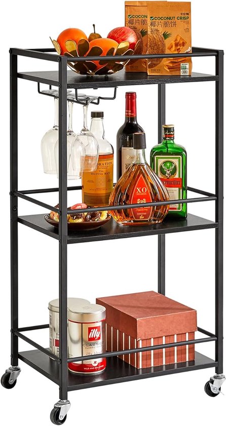 TMJ519B Home Bar Servierwagen 3-Etagen Schwarz review