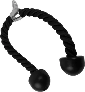 Triceps touw voor fitness en krachttraining 70 cm zwart