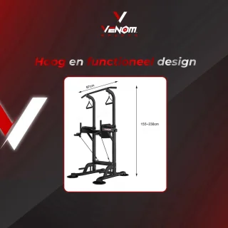 Venom Sports Krachtstation Power Tower Zwart