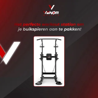Venom Sports Krachtstation Power Tower Zwart