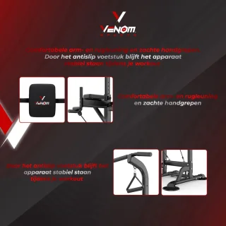 Venom Sports Krachtstation Power Tower Zwart
