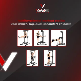 Venom Sports Krachtstation Power Tower Zwart