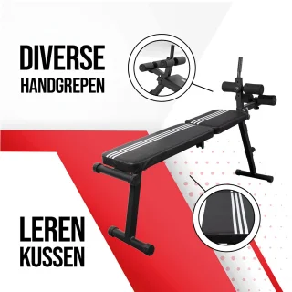 Venom Sports Verstelbare Fitnessbank B30xL140xH85 cm Zwart/Wit
