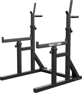Verstelbaar squat rack met dip-station