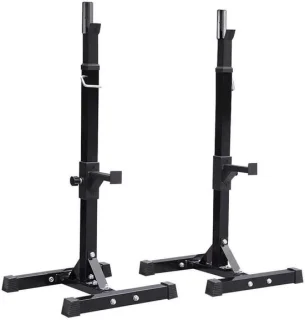 Verstelbaar squat rek krachtstation pull-up zwart