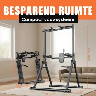Vouwbare Power Tower - Fitnessstation