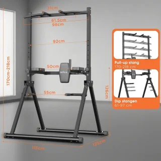 Vouwbare Power Tower - Fitnessstation
