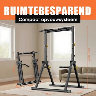 Vouwbare Power Tower - Vrijstaand Fitnessstation