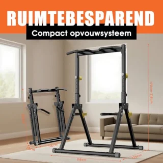Vouwbare Power Tower - Vrijstaand Fitnessstation voor Thuis