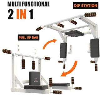 Wandgemonteerde Optrekstang en Dipstation