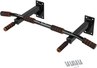 Wandmontage fitnessrek dip station 54 x 18 cm zwart
