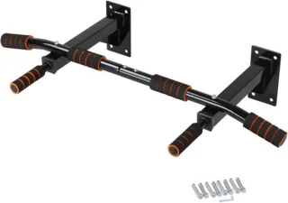 Wandmontage fitnessrek dip station 54 x 18 cm zwart
