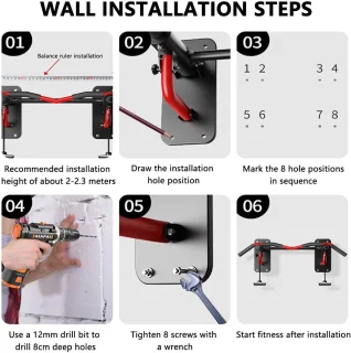 Wandmontage optrekstang