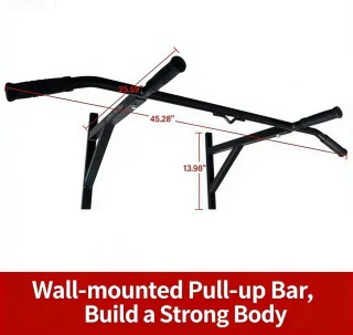 Wandmontage optrekstang - zwart