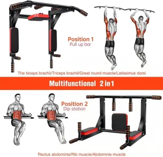 Wandmontage Pull Up Bar - Chin Up & Dip Station