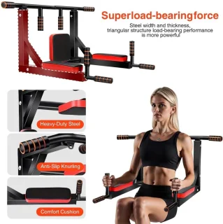 Wandmontage Pull Up Bar - Chin Up & Dip Station