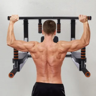 Wandmontage pull-up bar en dip station