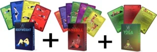 WEBU 51 Bodyweight Kaarten + 55 Dumbbell Workout Kaarten + 51 Yoga Kaarten Set