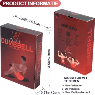 WEBU 55 Dumbbell Workout Kaarten Set