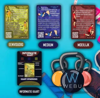 WEBU Fitness Set met Bodyweight, Dumbbell, Kettlebell, Weerstandsband en Exercise Ball
