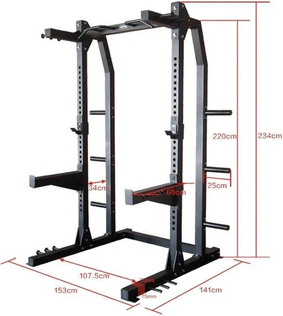 Wat vinden we goed aan de Xtreme Fitness Half Rack Verstelbaar Krachtstation