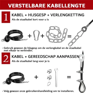 XXL Kabelsysteem Set 24-delig voor Thuis Fitness