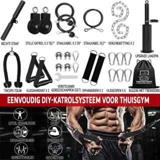 XXL Kabelsysteem Set 24-delig voor Thuis Fitness
