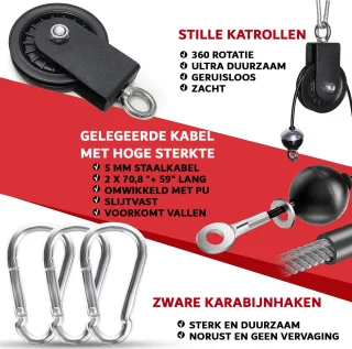 XXL Kabelsysteem Set 24-delig voor Thuis Fitness