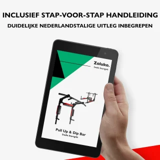 Zoluko Dip & Pull Up Bar Wandmontage 200kg Zwart/Rood