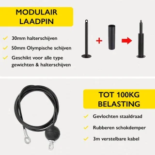 Zoluko Home Fitness Kabelsysteem 23-delige Set Krachtstation Zwart/Zilver