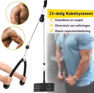 Zoluko Home Fitness Kabelsysteem 23-delige Set Krachtstation Zwart/Zilver