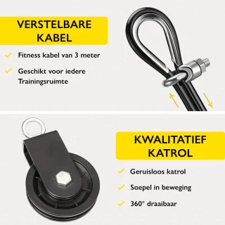 Zoluko Home Fitness Kabelsysteem 23-delige Set Krachtstation Zwart/Zilver