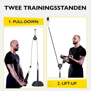 Zoluko Home Fitness Kabelsysteem 23-delige Set Krachtstation Zwart/Zilver