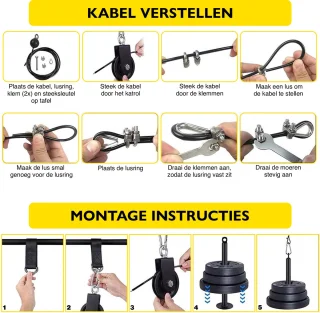 Zoluko Home Fitness Kabelsysteem 23-delige Set Krachtstation Zwart/Zilver
